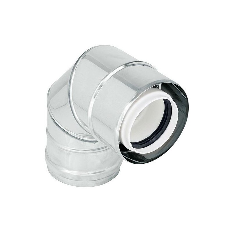 UNIFLOW COUDE CONCENTRIQUE 80/125MM 90° INOX/PP WXPX81290
