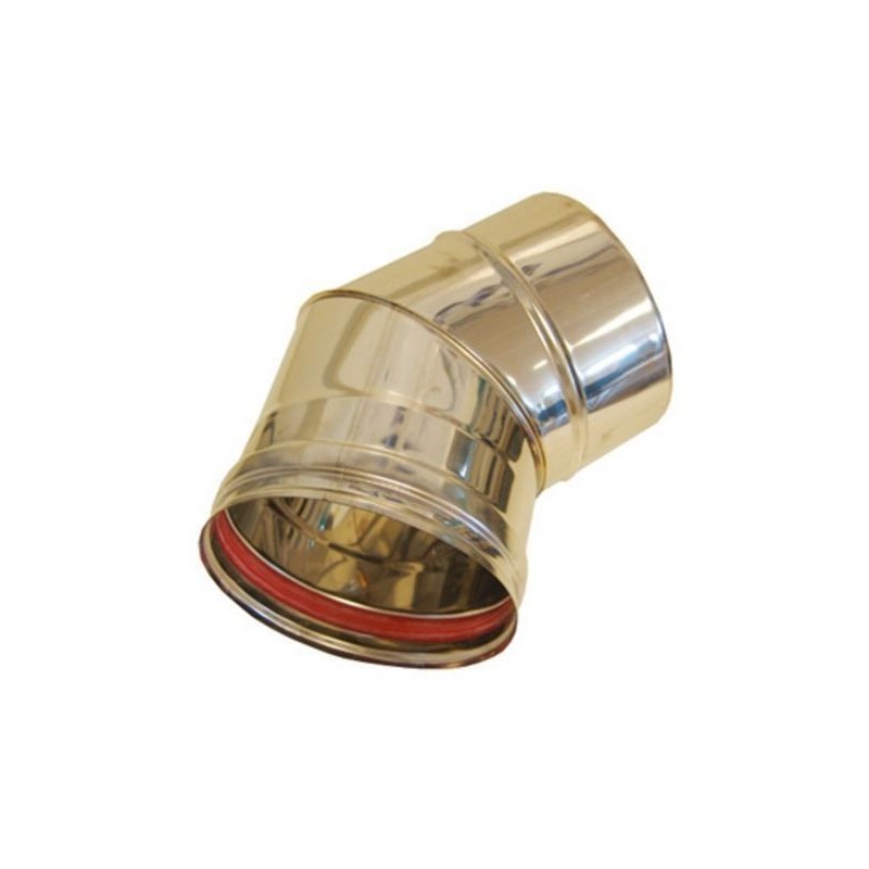Isoleco Coude 45° en inox simple paroi diamètre 100 mm 314604100