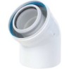 Ubbink coude concentrique de rayon 45° condensation en aluminium/PP de diamètre 80/125mm 0702870